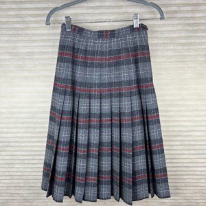 Vintage Pendleton Academia Preppy Plaid Wool Pleated Skirt Country Quiet Luxury